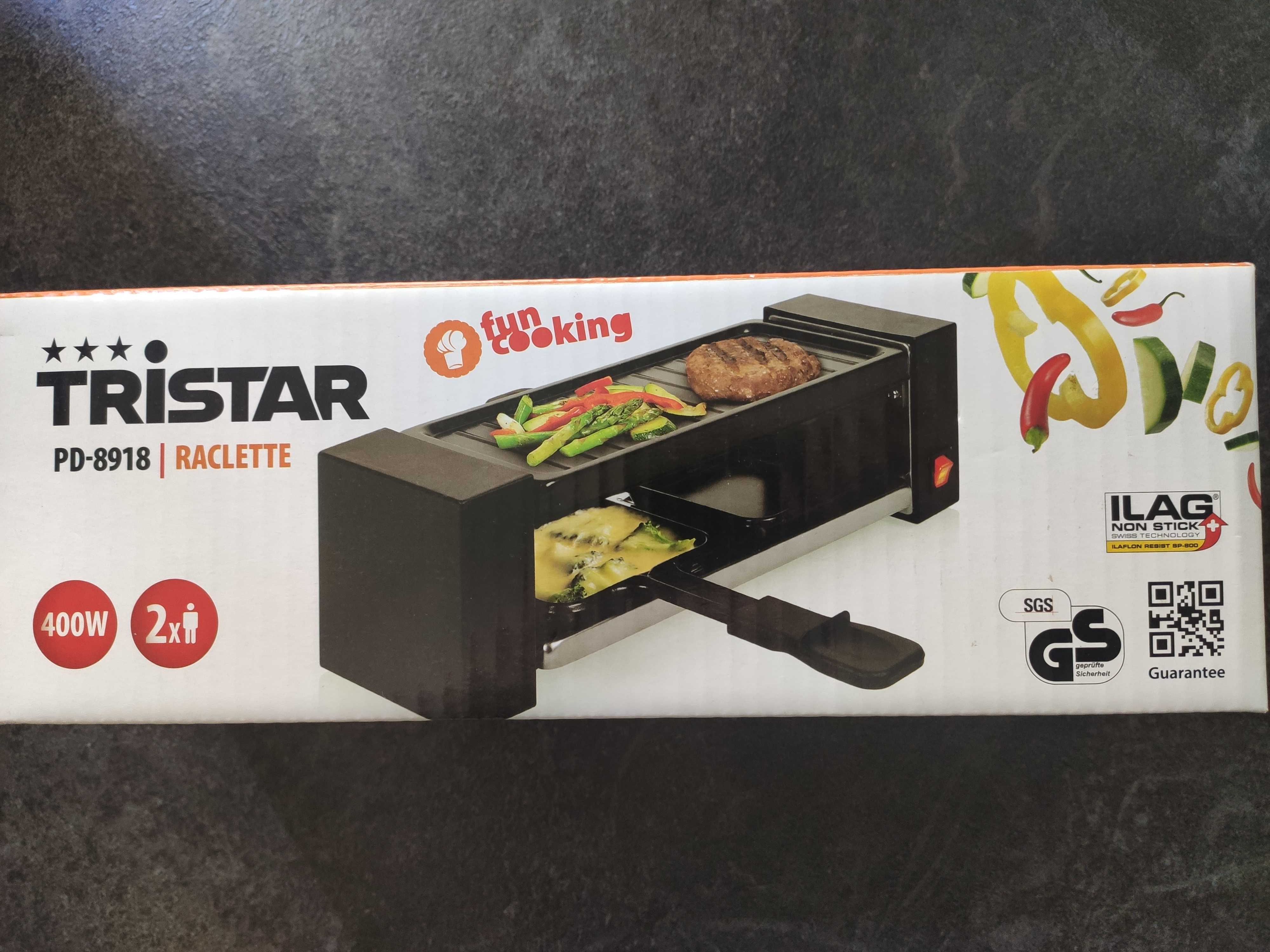 Grill zestaw do raclette i gourmet Tristar PD-8918 dla 2 osób. 400W