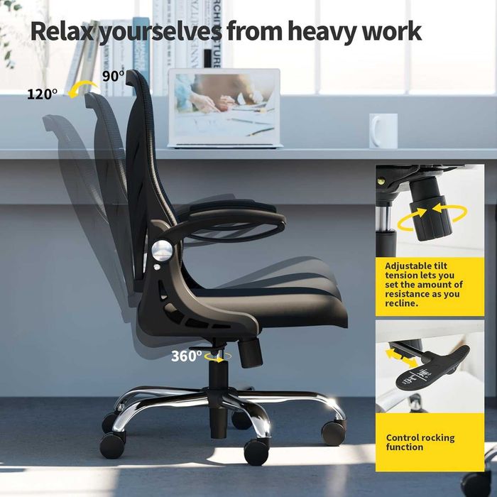 Ergonomiczne krzesło biurowe obrotowe HOLLUDLE White