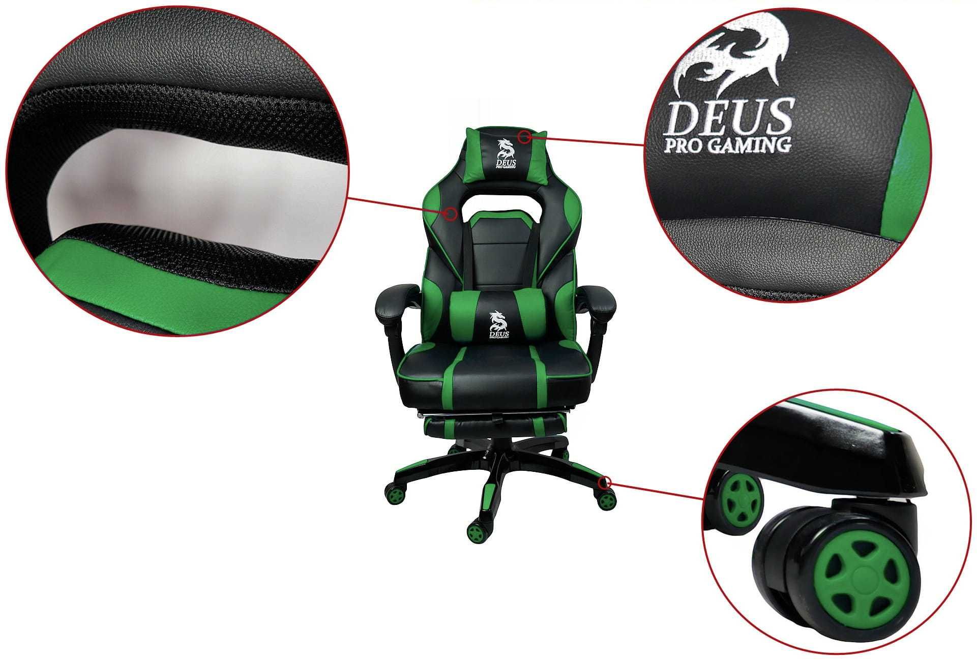 Fotel Gamingowy obrotowy do PS4 DEUS LARGE Green