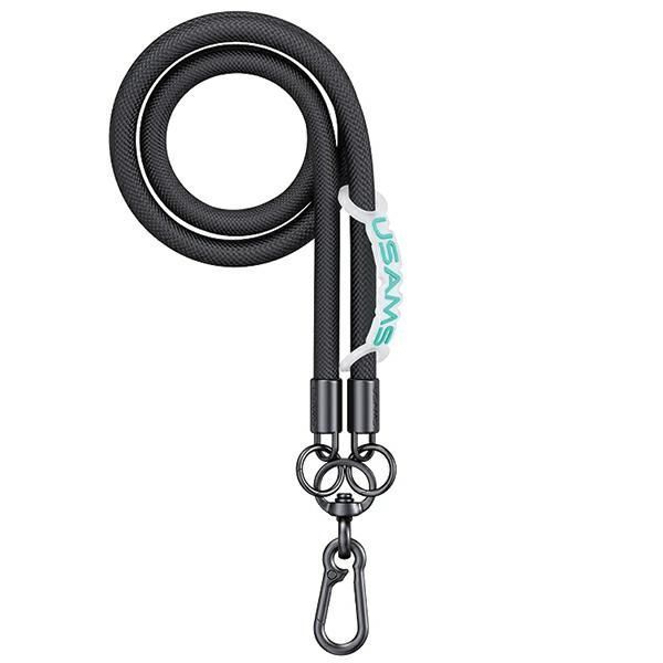 Smycz do telefonu USAMS na szyję / ramię pod etui 120cm czarna