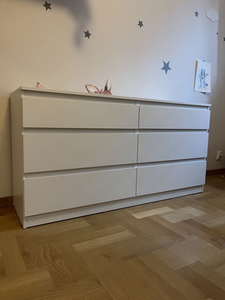 Komoda Kullen Ikea biała 6 szuflad 140x72 cm