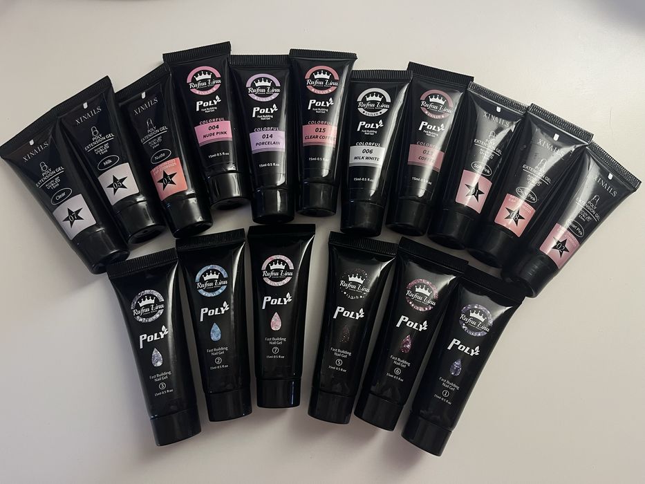 17 garrafinhas de polygel - 15ml