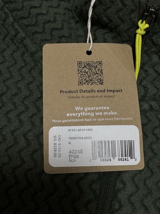 Флісова кофта Patagonia M’S R1 Air Zip Neck (РОЗМІР XL)