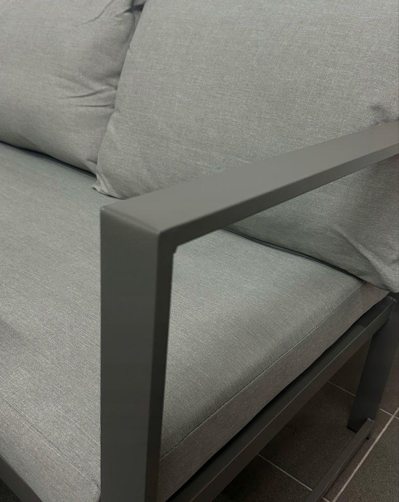 Meble ogrodowe stalowe zestaw mebli STAL naroznik  XXL pufy