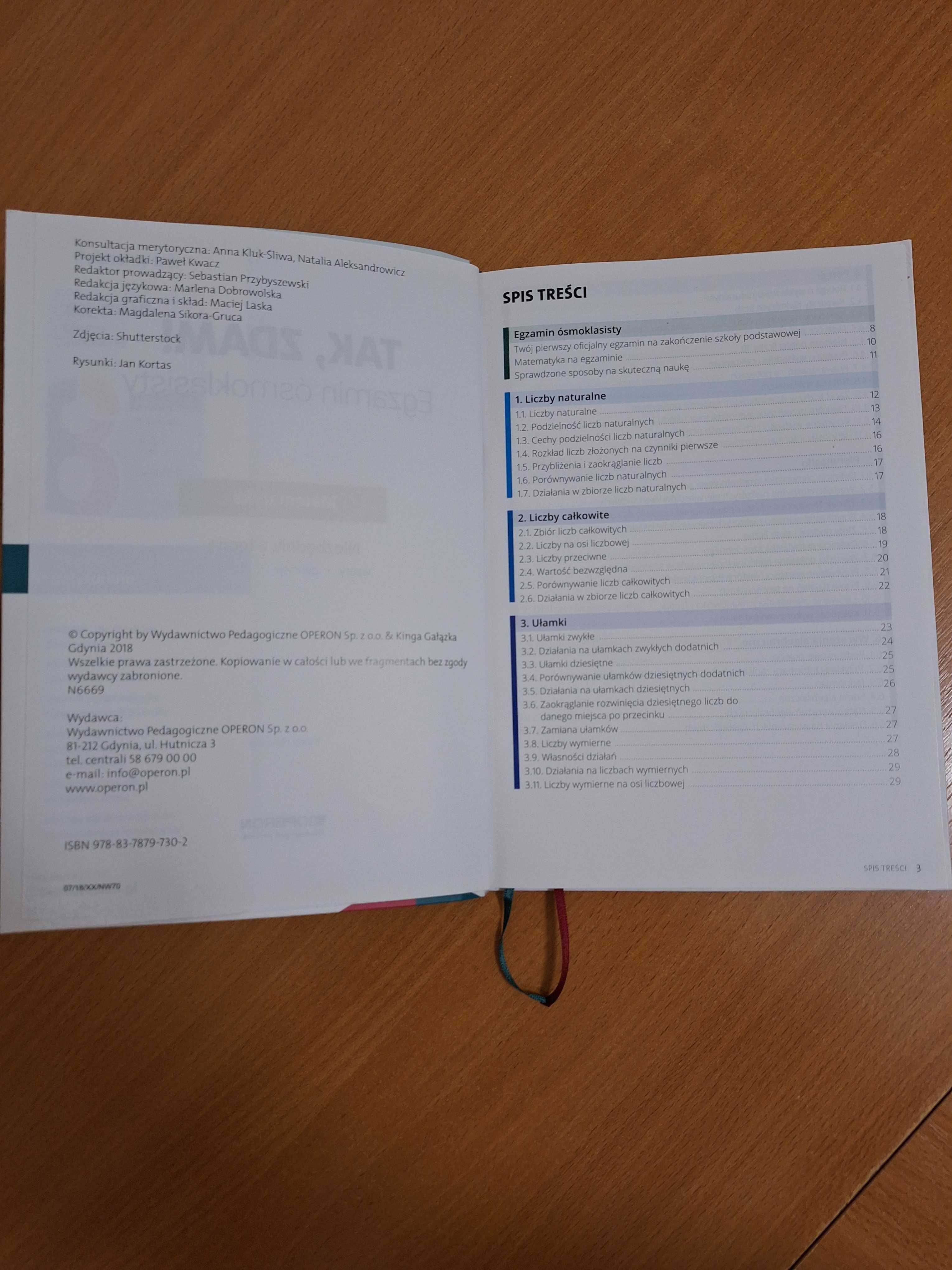 Tak, zdam Egzamin ósmoklasisty Matematyka  niezbednik z teorią