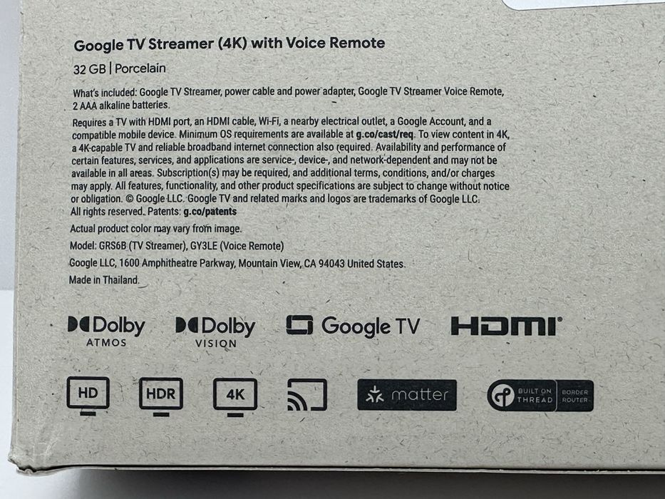 Медіаплеєр Google TV Streamer 4K Porcelain