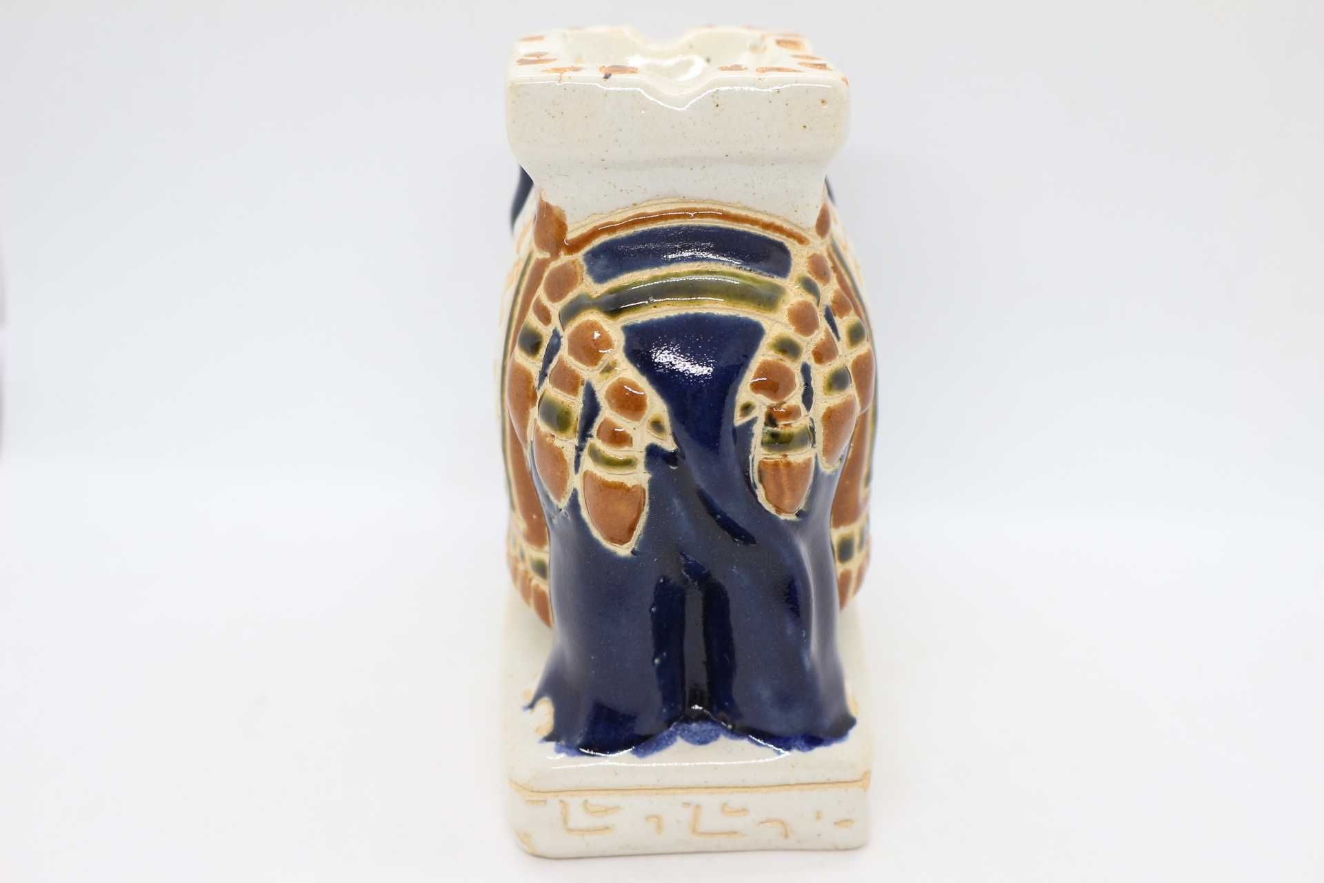 Elefante Porcelana Chinesa vidrada Azul antigo 15 A cm XX