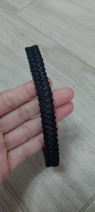 Choker czarny skórzany