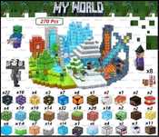 Klocki magnetyczne Minecraft 270 szt 8 figurek !!!