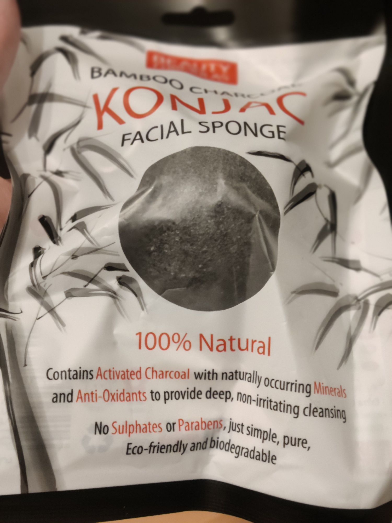 Konjac sponge z węglem, minerałami i antyoksydantami 100% natura gąbka