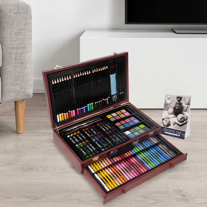 XXL Zestaw Do Malowania Drewniana Walizka Dla Dzieci Duży + GRATISY