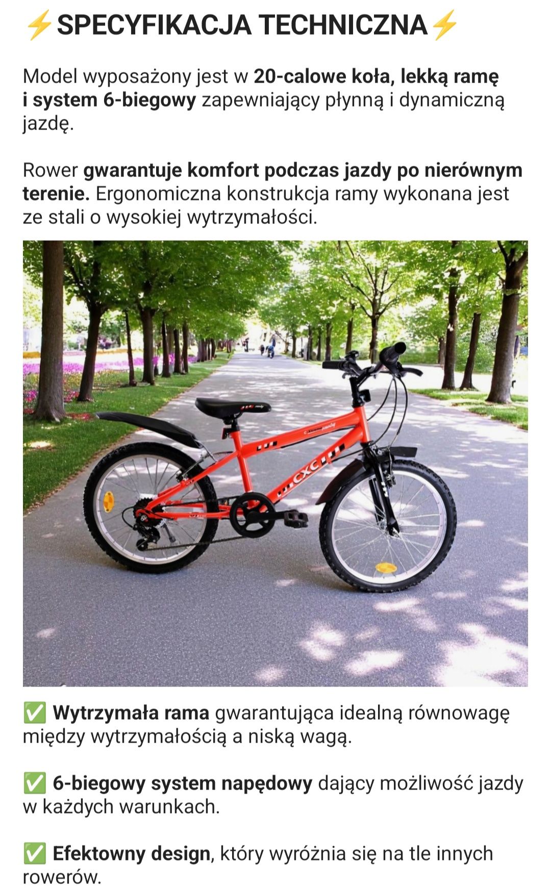 Rower dziecięcy 20 cal