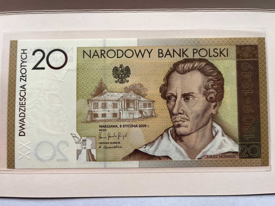 20 ZŁ Banknot 200-lecie urodzin Juliusza Słowackiego nr. 4998