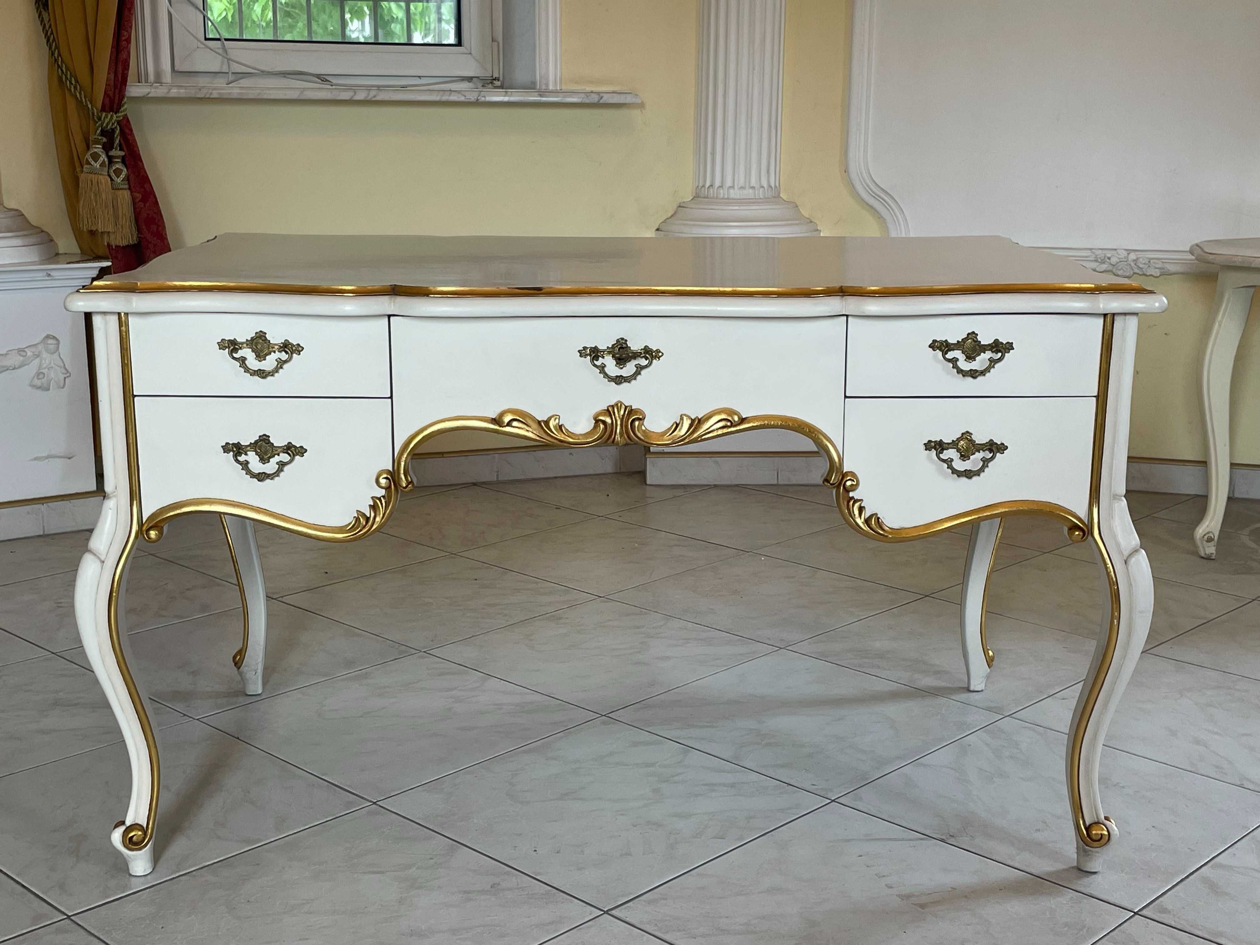 biurko z drewna glamour