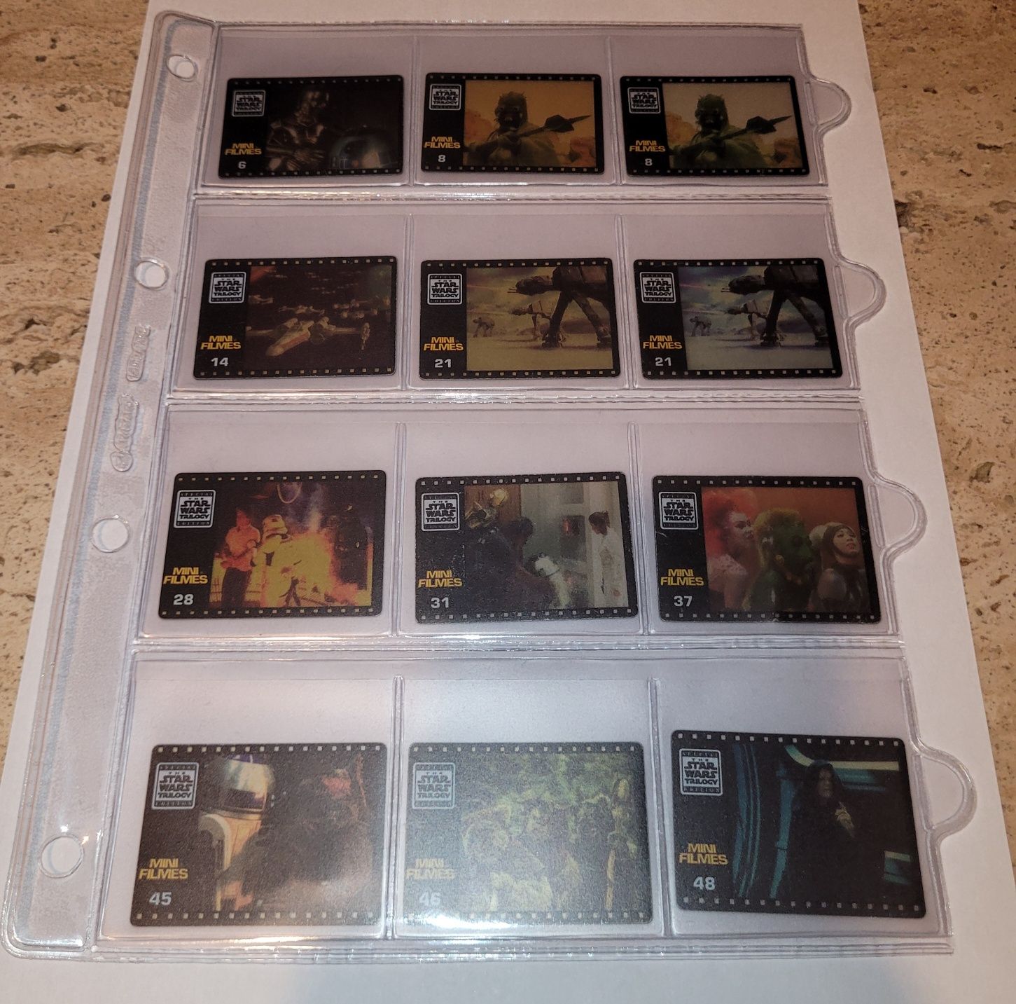 Caderneta Star Wars Matutano 1996 e slides mini filmes