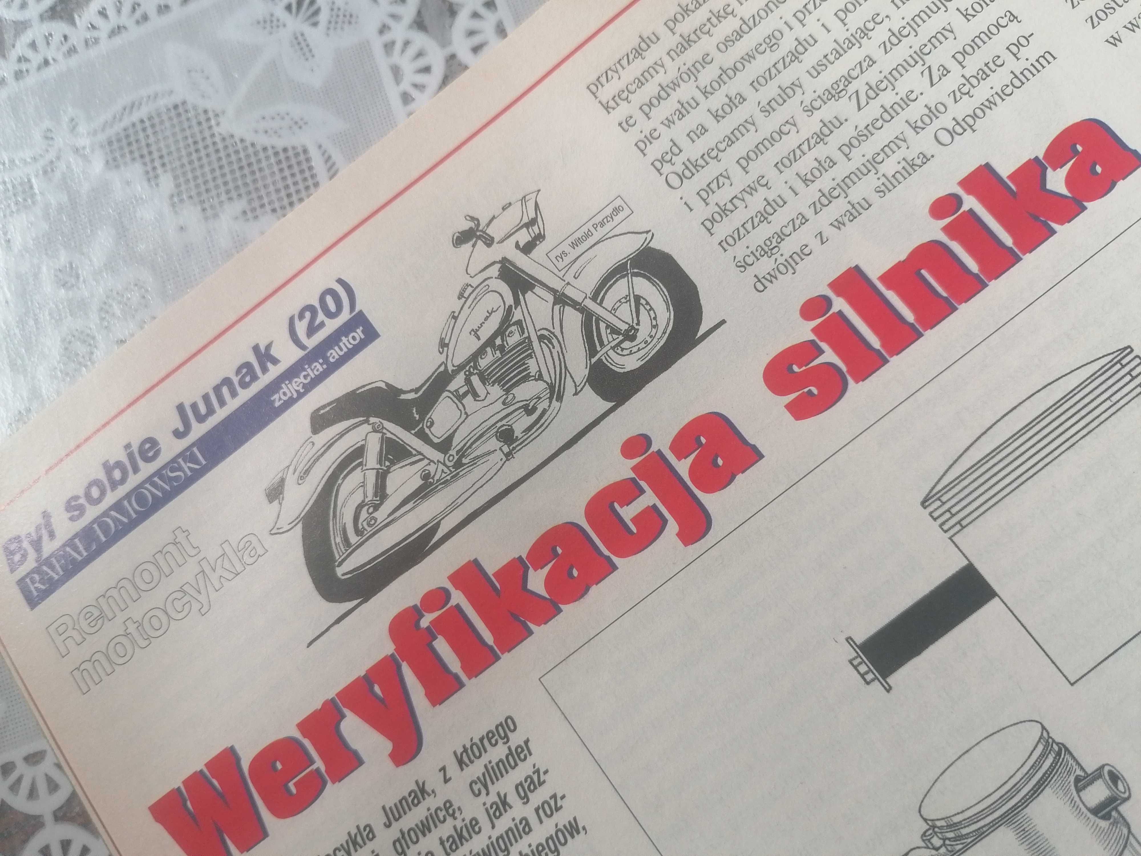 Gazeta Świat Motocykli JUNAK weryfikacja silnika WSK M06 B1 2001 nr. 3