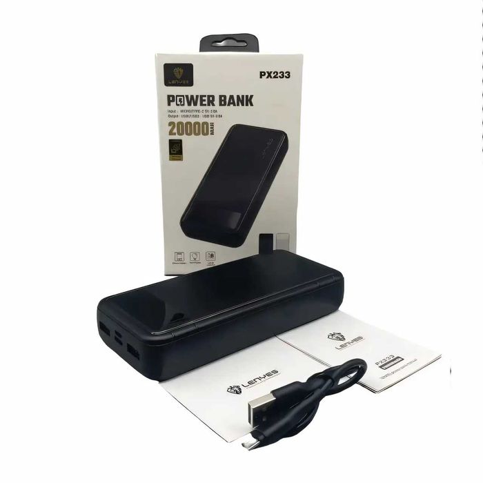 Внешний аккумулятор LENYES PX-233 20000 мАч, Power bank мини