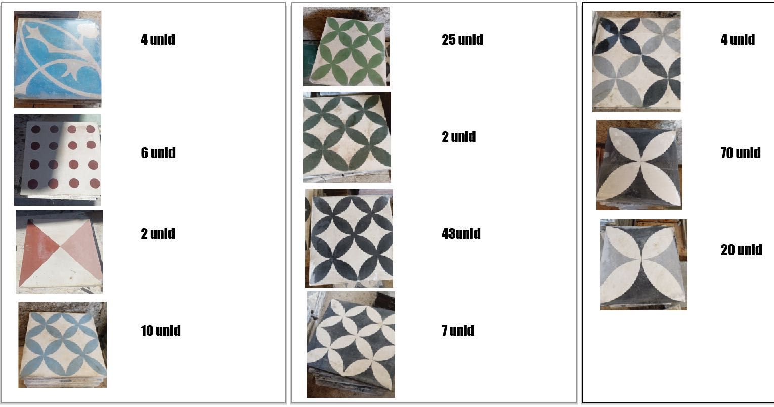 Mosaico Hidraúlico (ou ladrilho) artesanal manual pavimento piso