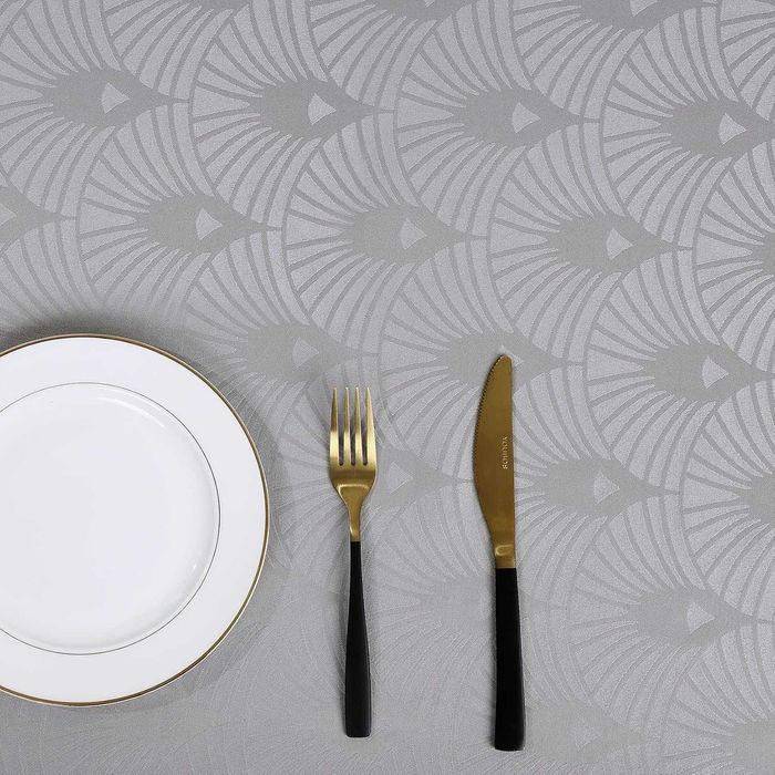 Obrus żakardowy, ochronny obrus do jadalni i hoteli, szary 132*178 cm