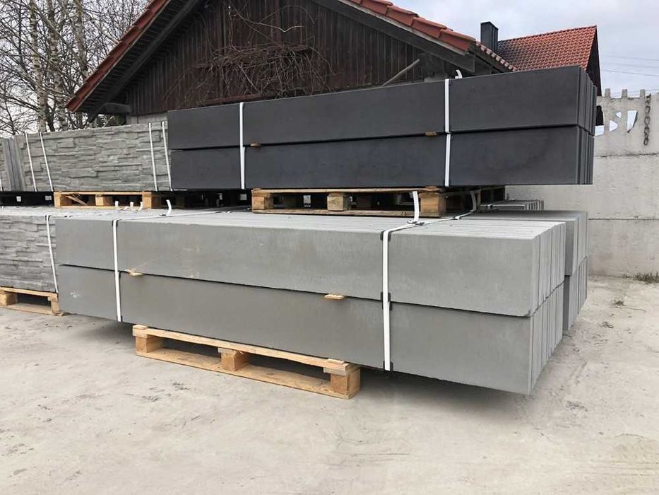 Podmurówka betonowa wibroprasowana PEŁNA SZARA 250X25X5CM