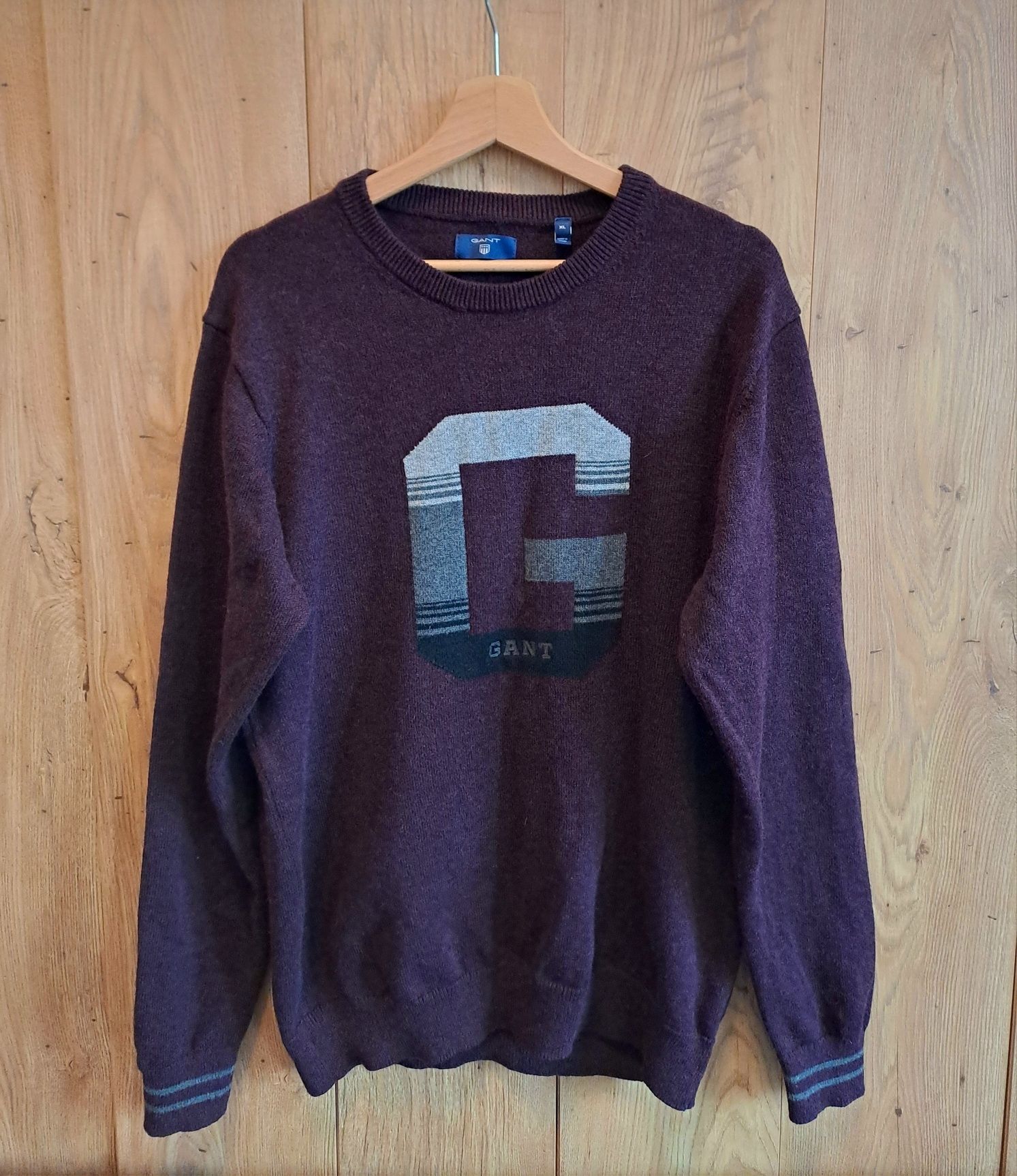 Męski sweter sweterek Gant r.XL bawełna+wełna
