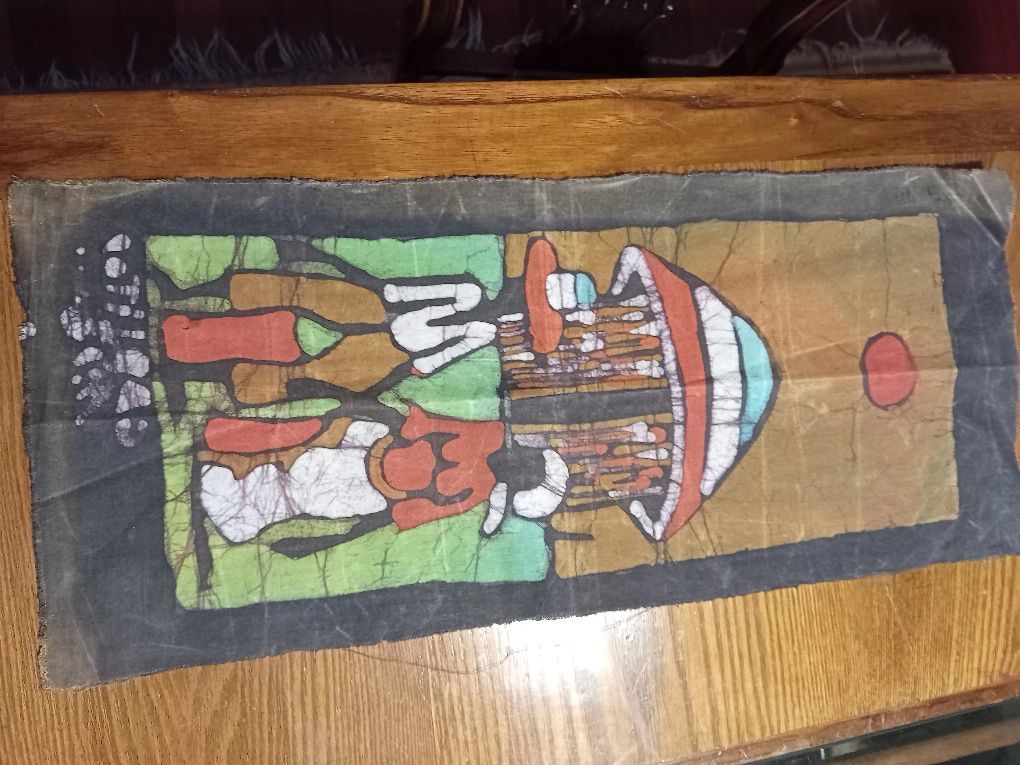 Batik comprado em Mocambique com motivos Africanos.