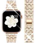 Wutwukk bransoleta diamenty Apple Watch SE2 9/8/7/6/5/4 38/40/41 złota