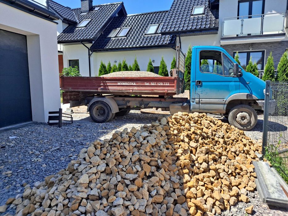 Kruszywa, kamień, tłuczeń, żwir, kliniec, piasek, spóła, mała wywrotka