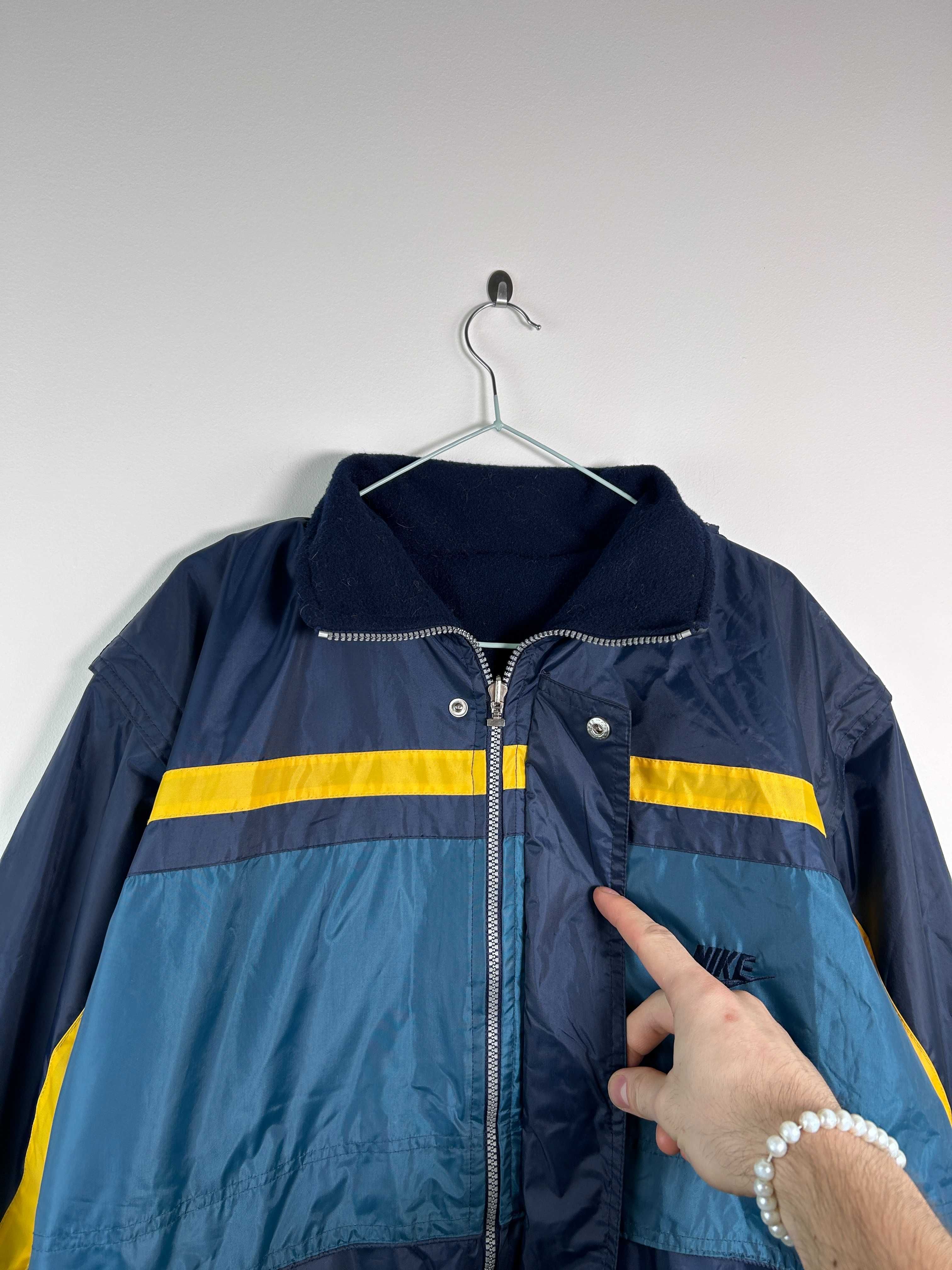 Vintage Nike Fleece Reversible Swoosh Down Puffer Jacket XL