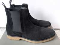 AllSaints RHETT 42 nowe chelsea boots sztyblety zamszowe czarne buty