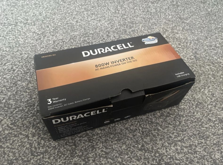 Nowy inwerter Duracell 800W - do auta, kampera, awaryjnego zasilania