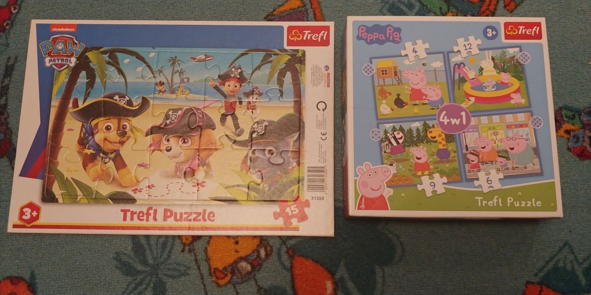 Puzzle psi patrol i świnka Peppa