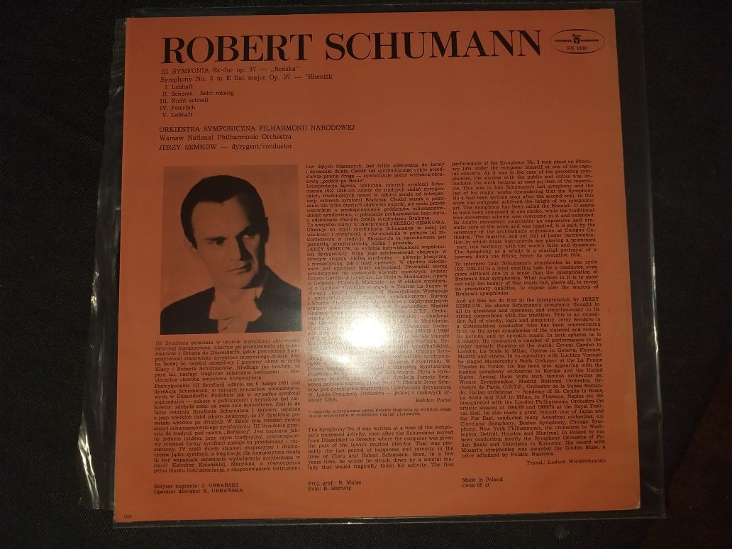 Vinyl R.Schumann Symph.no. 3 (dyr. J.Semkow) PN SX 1330