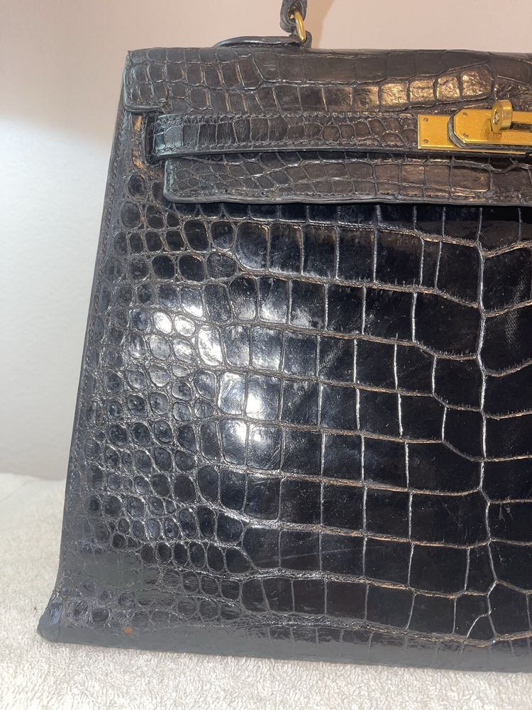 Vintage real Hermès crocodile Kelly bag