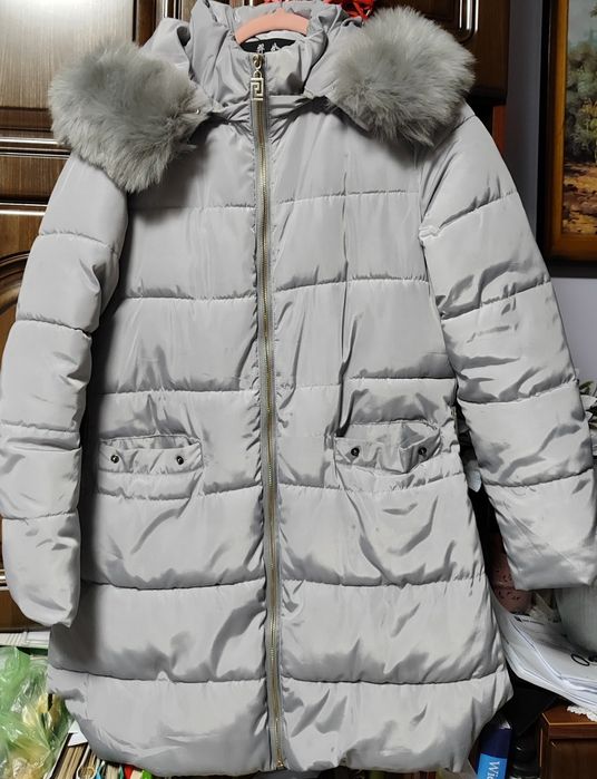 Kurtka zimowa jasny popiel