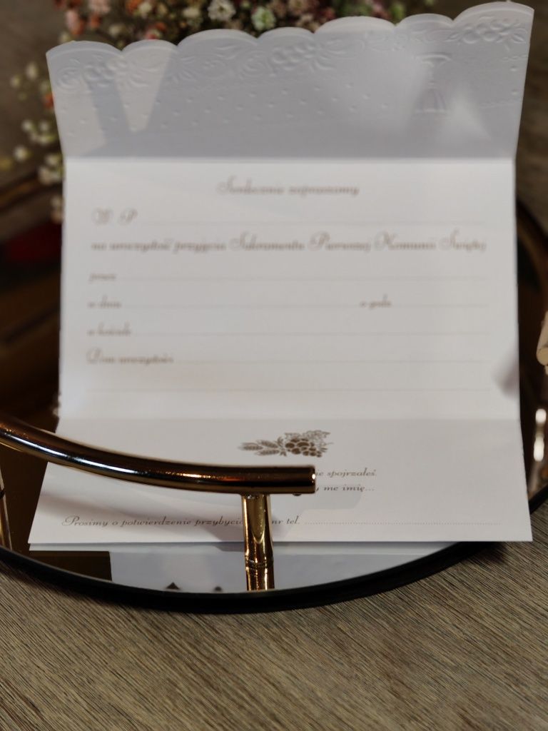 Zaproszenie na Pierwszą Komunię Świętą dla Ojca Chrzestnego