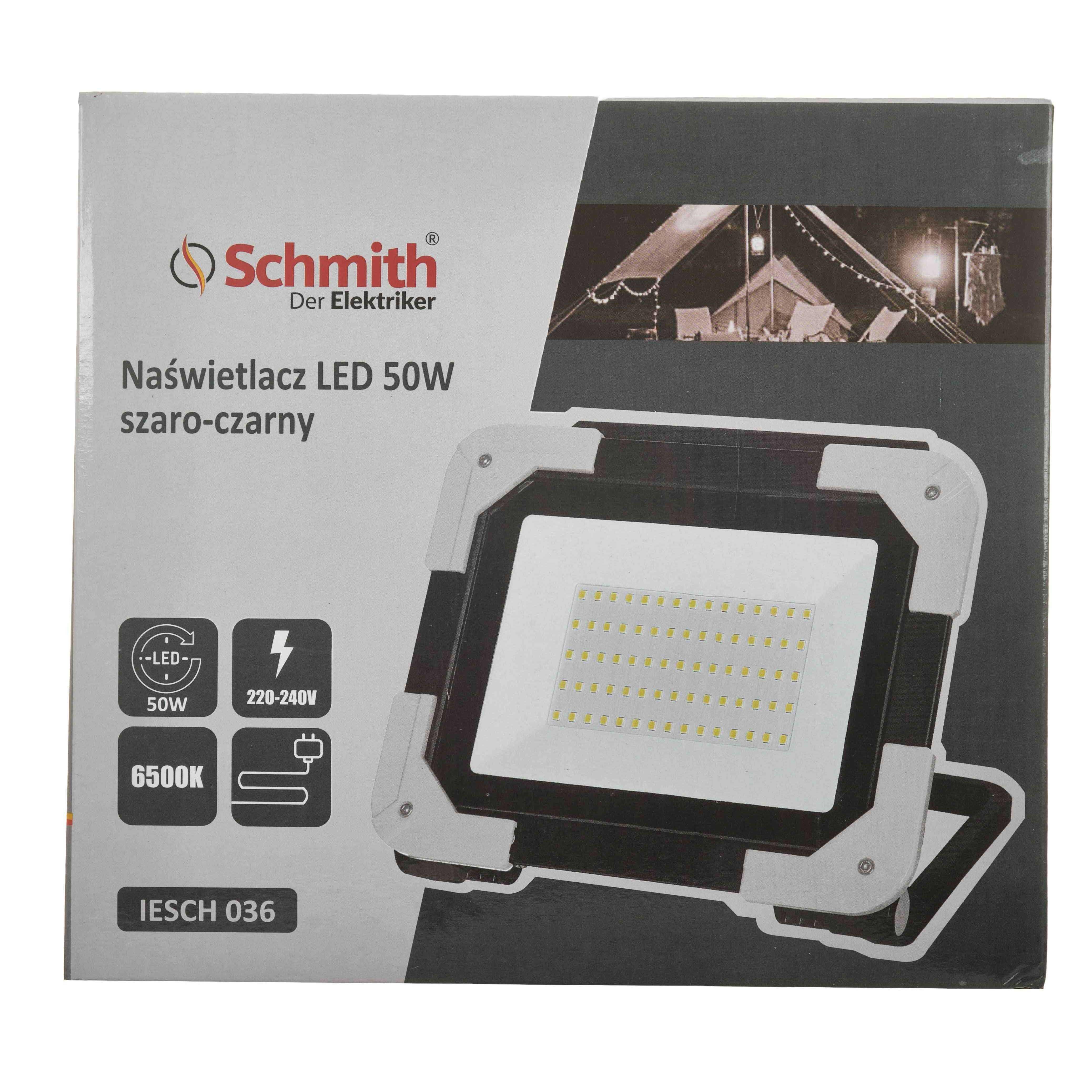 Naświetlacz LED 50W szaro-czarny SCHMITH