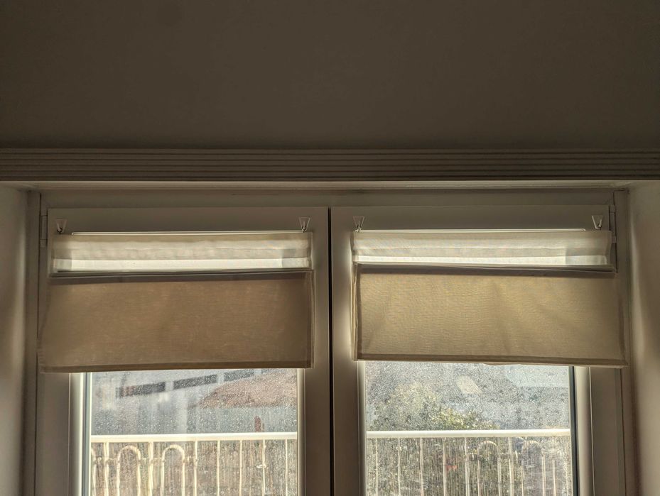Conjunto 2 estores de tecido IKEA Ringblomma branco 60 cm