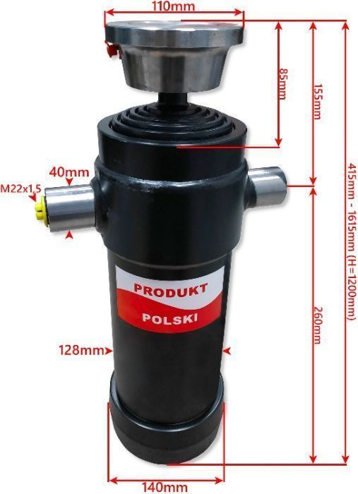 HYDRAULIKA KIPRA 3,9m 3 STRONY 12V Siłownik 1200 10T + KOŁYSKA [7205]