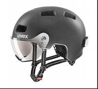 Nowy kask rowerowy Uvex Rush Visor r. M 55-58cm z wizjerem miejski