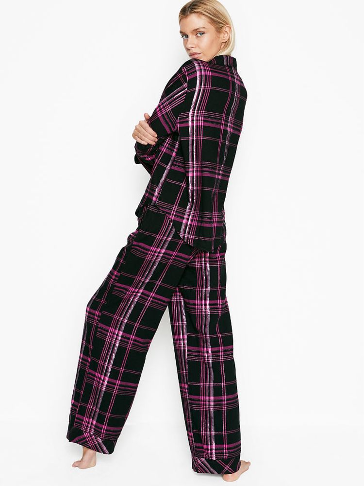 VICTORIAS SECRET Shimmer Flannel PJ Set пижама оригинал М XS
