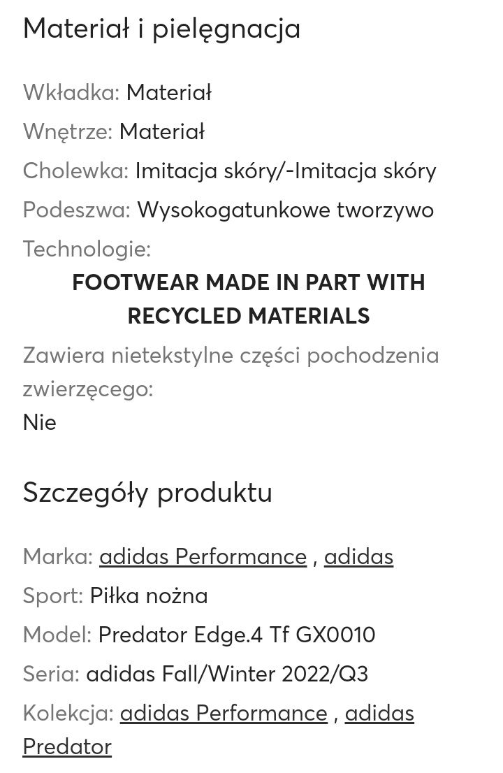 Buty adidas Predator Edge.4 Tf GX0010 Czarne 44