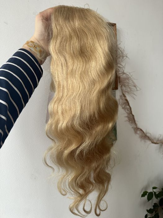 Hollywodzkie fale peruka blond 100% wlosy ludzkie 613 dluga