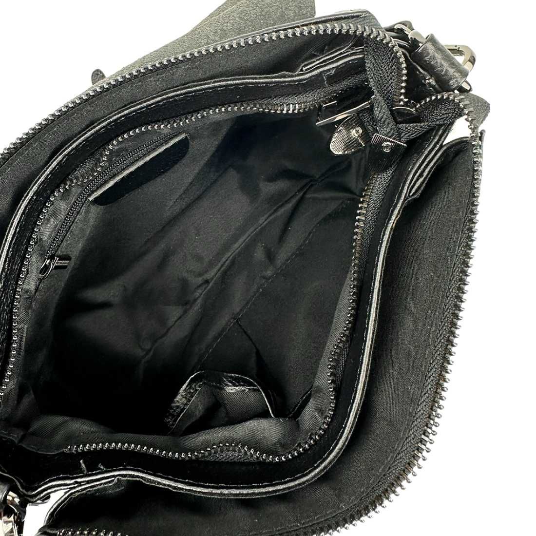 Жіноча шкіряна чорна сумка через плече