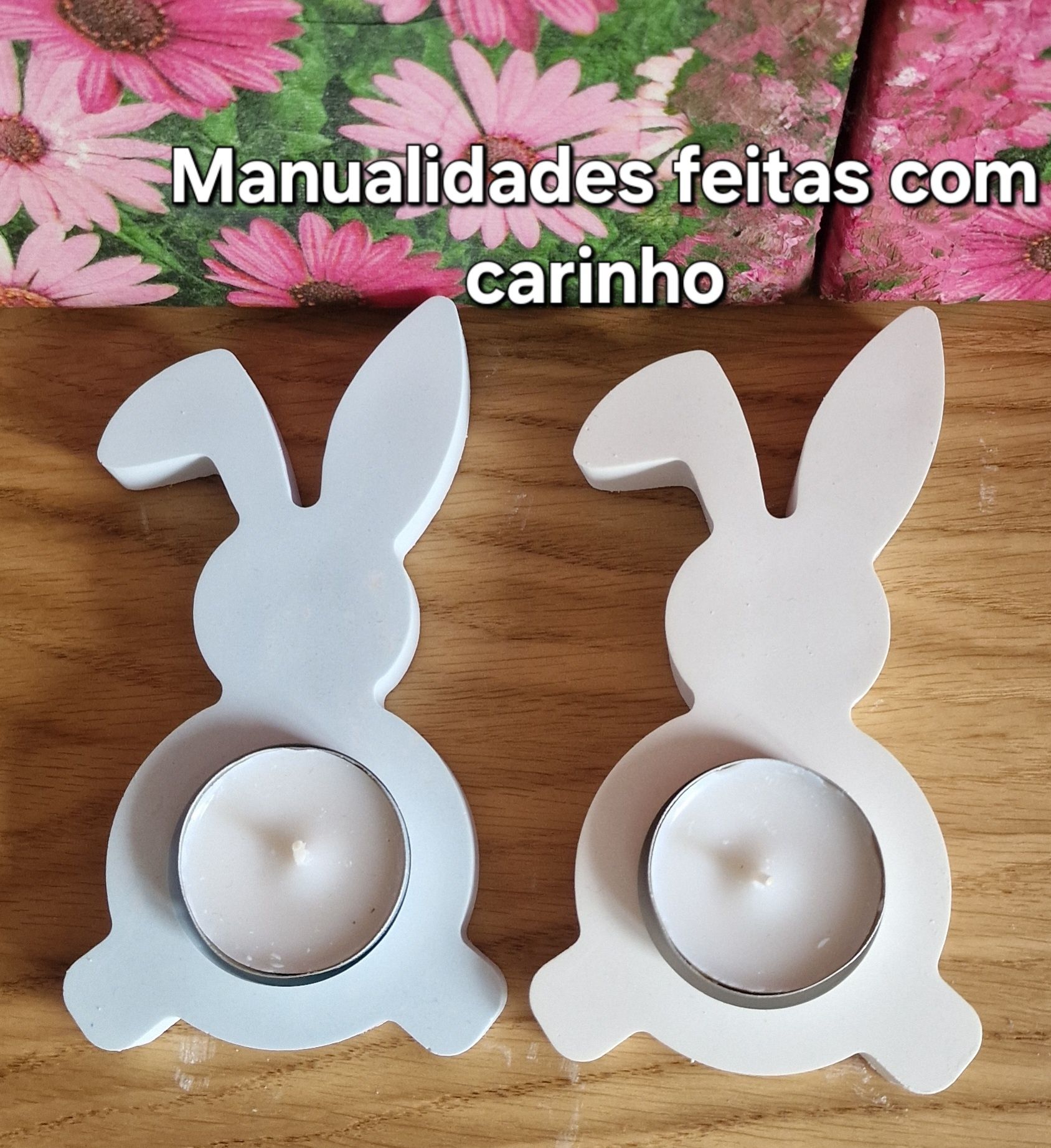 Porta velas  coelho perfumado