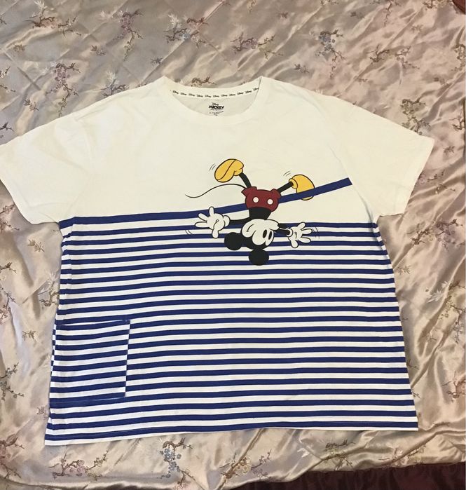 Футболка полосата великий розмір primark mickey mouse міккі маус
