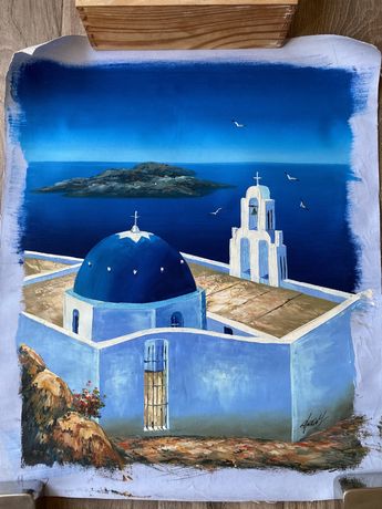 Obrazki Grecja, plotno do zalozenia na ramę