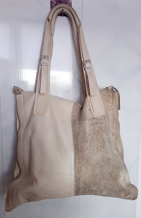 Кожаная женская сумка DIAMOND с замшевой вставкой.