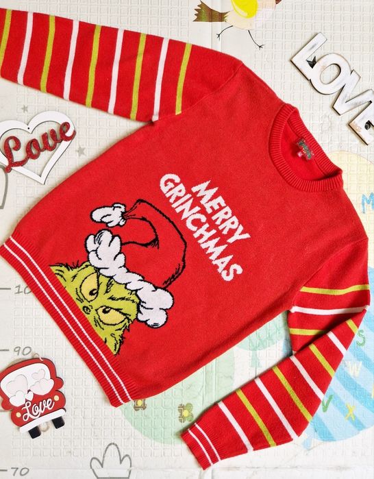 Новорічний Різдвяний светр GRINCHMAS хлопчик 12-13 р світшот батнік