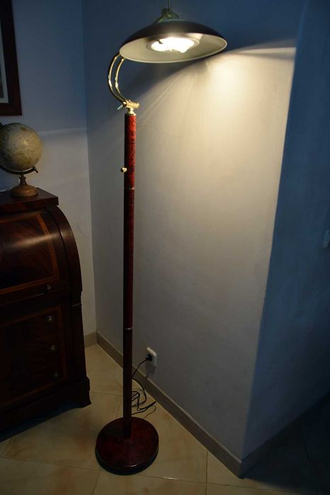 Candeeiro Pé Halogénio Castanho